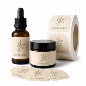 Mockup de etiqueta para cosmética para catálogo de productos de impresión.