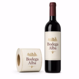 Mockup de etiqueta para botellas de vino para catálogo de productos de impresión.