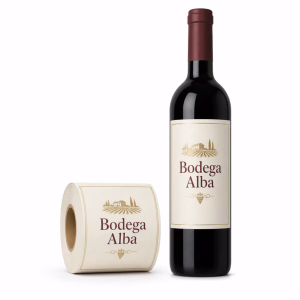 Mockup de etiqueta para botellas de vino para catálogo de productos de impresión.