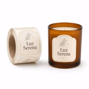 Mockup de etiqueta para velas artesanales para catálogo de productos de impresión.