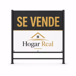 Mockup de cartel inmobiliario se vende para catálogo de productos de impresión.