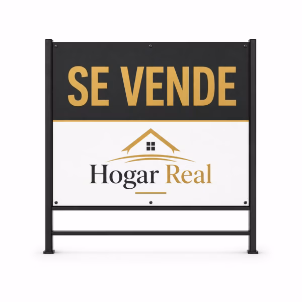 Mockup de cartel inmobiliario se vende para catálogo de productos de impresión.