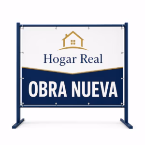 Mockup de cartel de obra nueva para catálogo de productos de impresión.