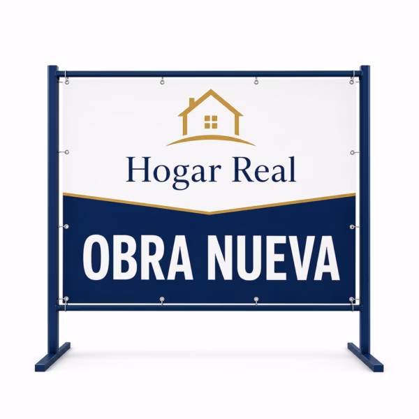 Mockup de cartel de obra nueva para catálogo de productos de impresión.