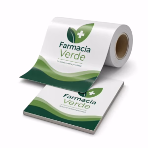 Mockup de vinilo polimérico impreso para catálogo de productos de impresión.