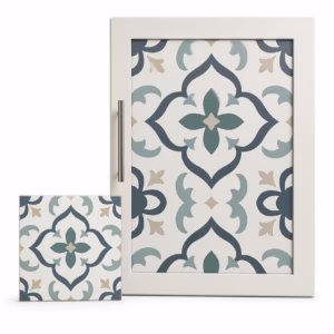 Mockup de vinilo para azulejos y muebles para catálogo de productos de impresión.