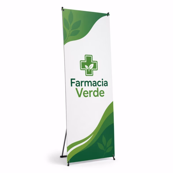 Mockup de l-banner publicitario para catálogo de productos de impresión.
