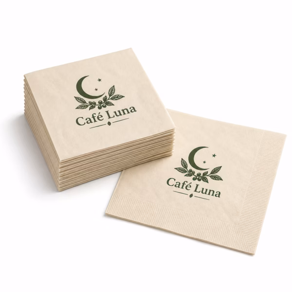 Mockup de servilletas para catálogo de productos de impresión.