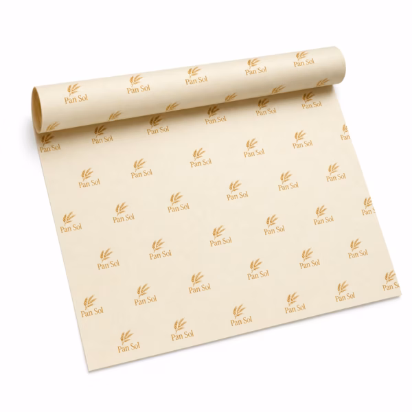 Mockup de papel antigrasa para catálogo de productos de impresión.
