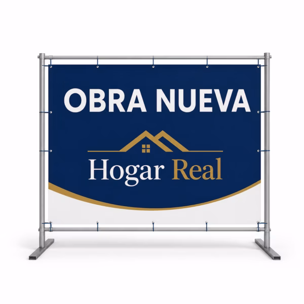 Mockup de valla publicitaria para obra para catálogo de productos de impresión.