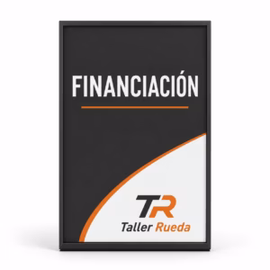 Mockup de cartel de financiación vehículo para catálogo de productos de impresión.