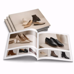 Mockup de catálogo de colección calzado para catálogo de productos de impresión.