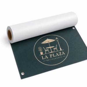 Mockup de lona blockout opaca para catálogo de productos de impresión.
