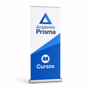 Mockup de roll up economico para catálogo de productos de impresión.