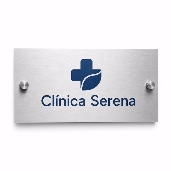 Mockup de placa exterior para catálogo de productos de impresión.