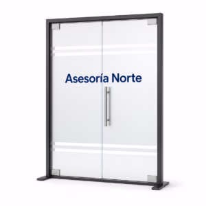 Mockup de rotulacion de oficinas para catálogo de productos de impresión.