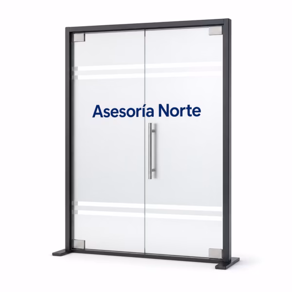 Mockup de rotulacion de oficinas para catálogo de productos de impresión.