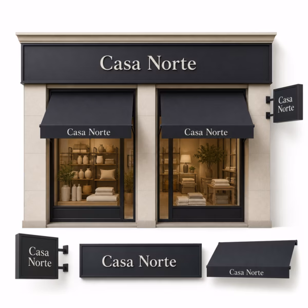 Mockup de rotulacion para cadenas retail para catálogo de productos de impresión.