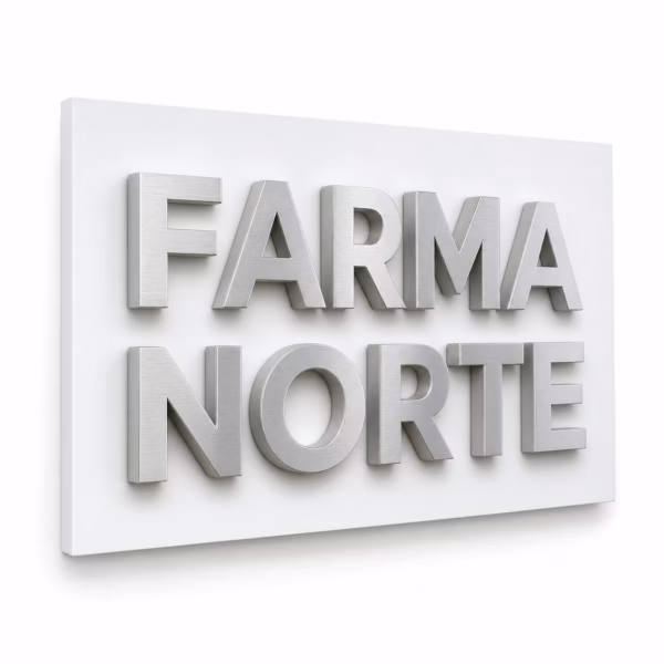 Mockup de letras corpóreas de aluminio para catálogo de productos de impresión.