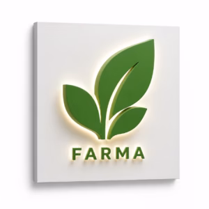Mockup de logo corpóreo iluminado para catálogo de productos de impresión.