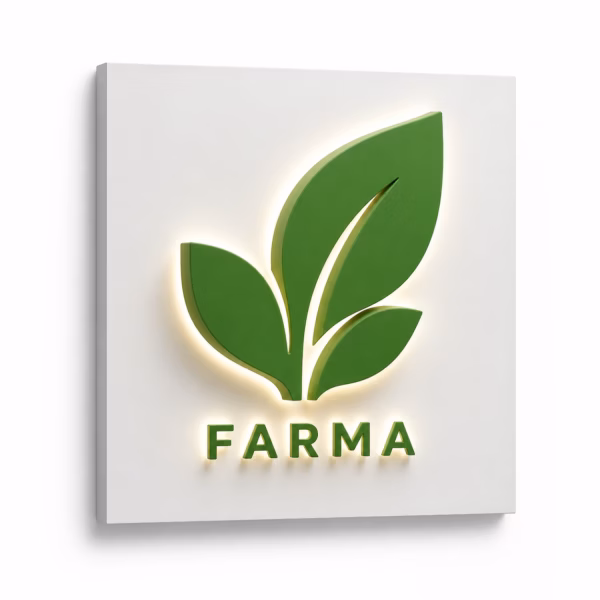 Mockup de logo corpóreo iluminado para catálogo de productos de impresión.