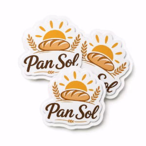 Mockup de stickers con corte para catálogo de productos de impresión.