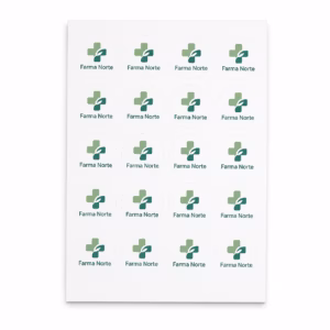 Mockup de pegatinas en hoja para catálogo de productos de impresión.