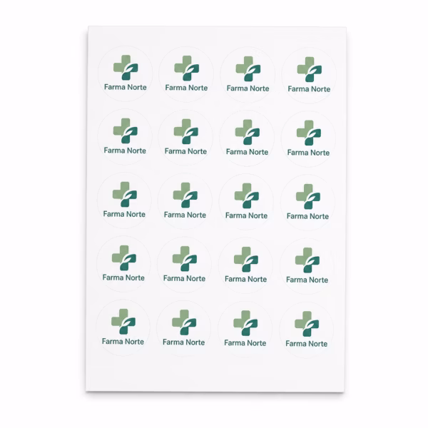 Mockup de pegatinas en hoja para catálogo de productos de impresión.