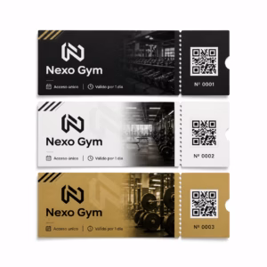 Mockup de entradas y tickets para catálogo de productos de impresión.