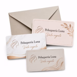 Mockup de tarjetas regalo, vales y cupones para catálogo de productos de impresión.