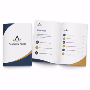 Mockup de manuales y libretos para catálogo de productos de impresión.