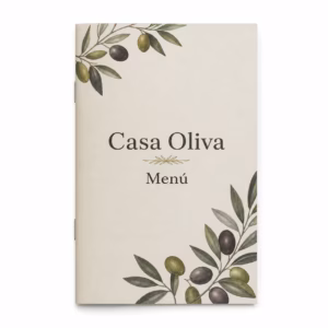 Mockup de menus grapados para catálogo de productos de impresión.