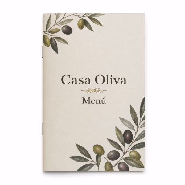 Mockup de menus grapados para catálogo de productos de impresión.
