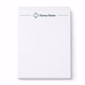 Mockup de blocks de notas para catálogo de productos de impresión.