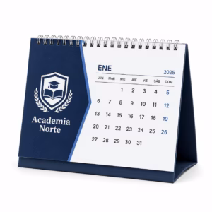Mockup de calendarios de sobremesa para catálogo de productos de impresión.