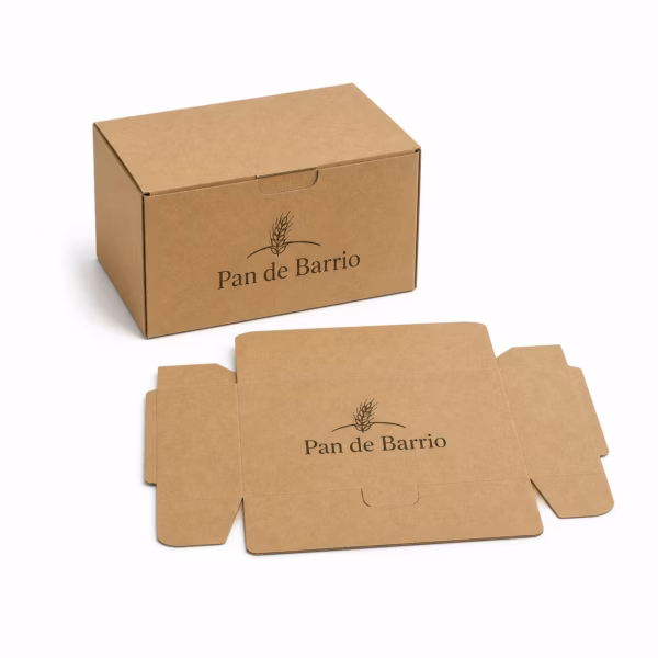 Mockup de cajas automontables para catálogo de productos de impresión.
