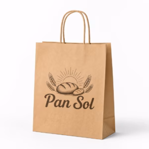 Mockup de bolsas kraft para catálogo de productos de impresión.