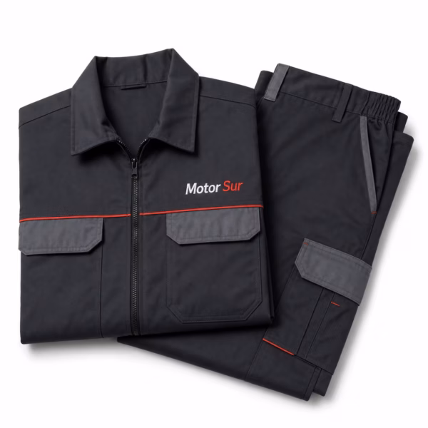 Mockup de ropa laboral para catálogo de productos de impresión.