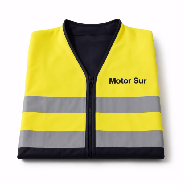 Mockup de ropa de alta visibilidad para catálogo de productos de impresión.