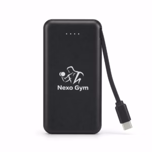 Mockup de cargadores y power banks para catálogo de productos de impresión.
