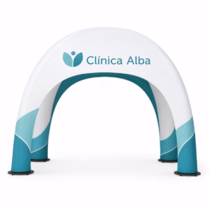 Mockup de arco textil para catálogo de productos de impresión.