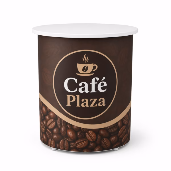 Mockup de mesa promocional para catálogo de productos de impresión.