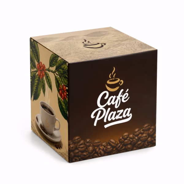 Mockup de cubo publicitario para catálogo de productos de impresión.