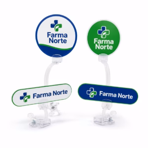 Mockup de stoppers y wobblers para catálogo de productos de impresión.