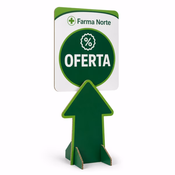 Mockup de señalización promocional para catálogo de productos de impresión.