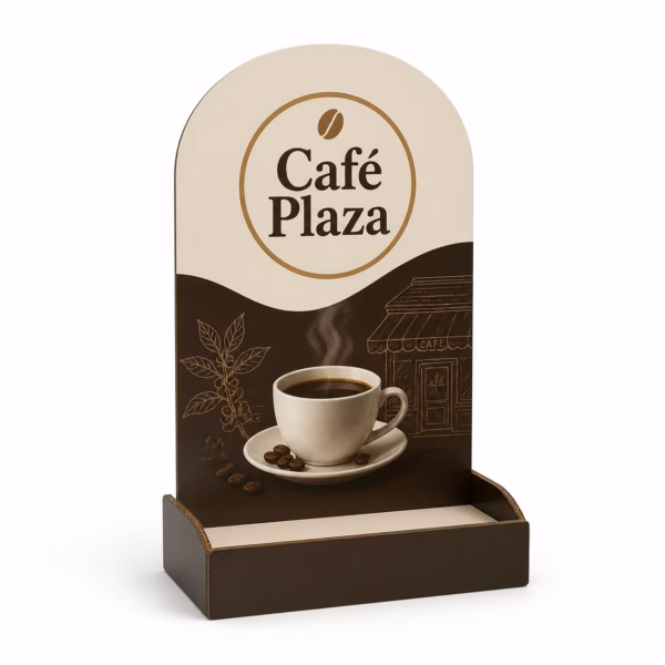 Mockup de plv para lanzamiento de producto para catálogo de productos de impresión.