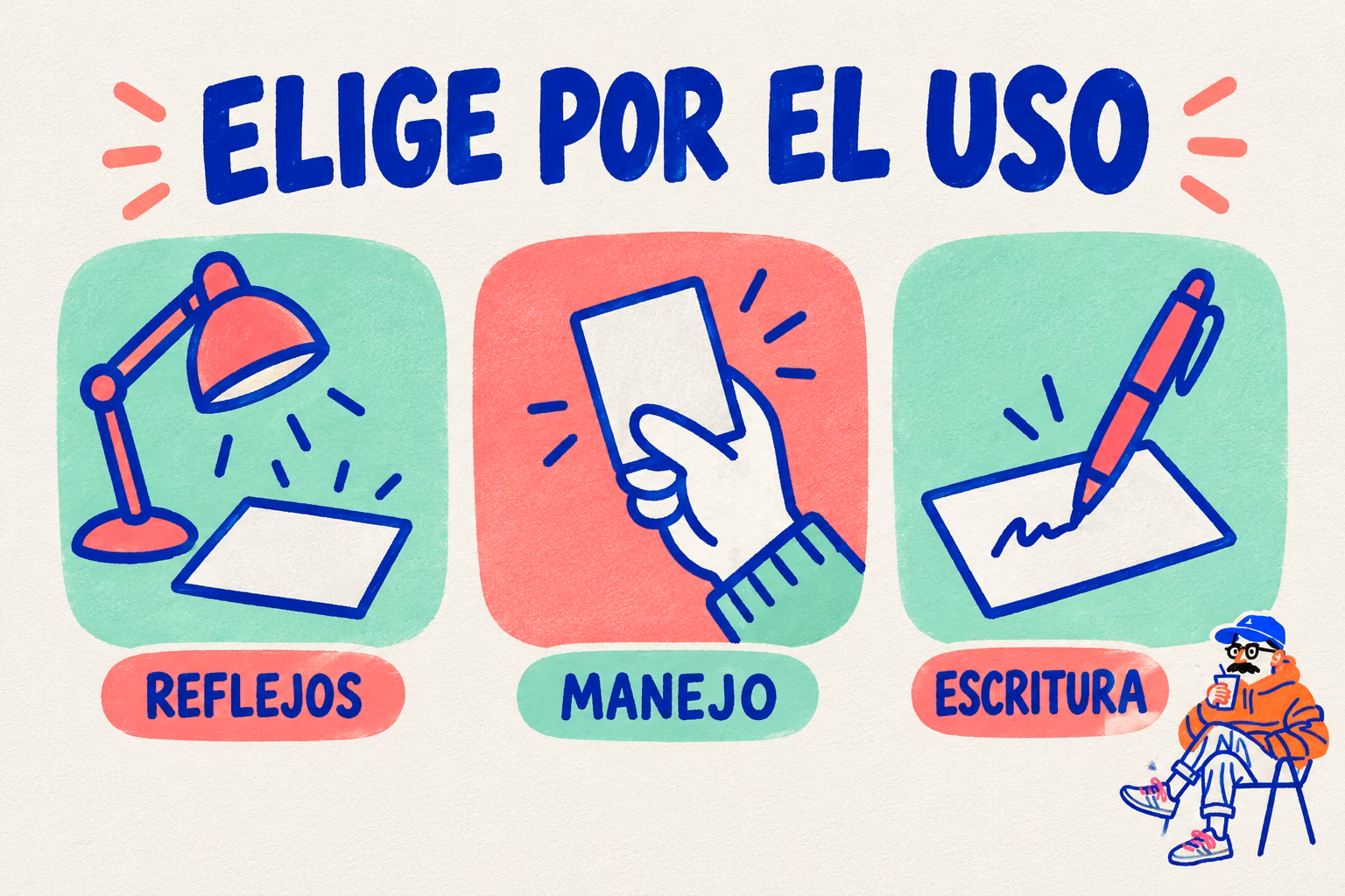 Infografía para revisar reflejos, manejo y escritura del plastificado