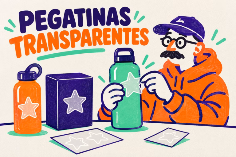 Creativo ilustrado colocando una etiqueta en un envase junto a muestras claras y oscuras